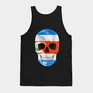 Costa Rica Flag Skull - Gift for Costa Rican With Roots From Costa Rica Tank Top